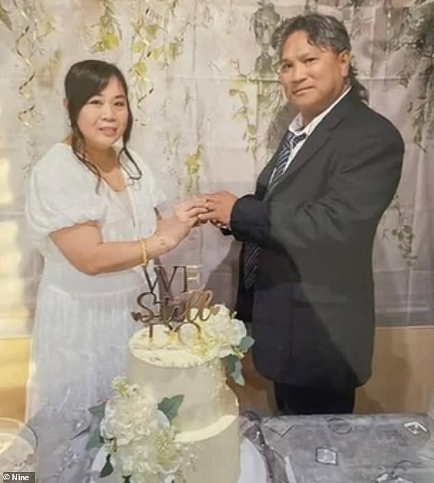 Jun (right) and his wife Leslie (left) recently renewed their vows after 24 years of marriage