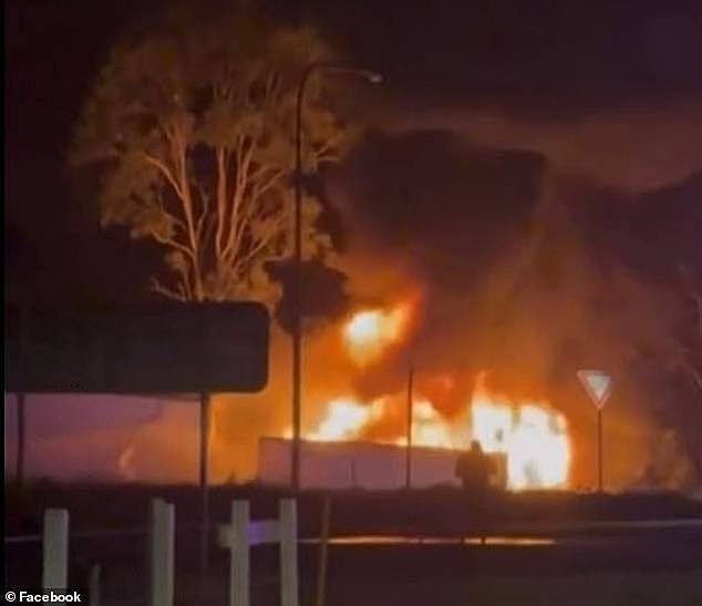 One truck was carrying lithium batteries which likely contributed to the explosions. Police said the crash was caused by a hatchback driving into traffic at an intersection