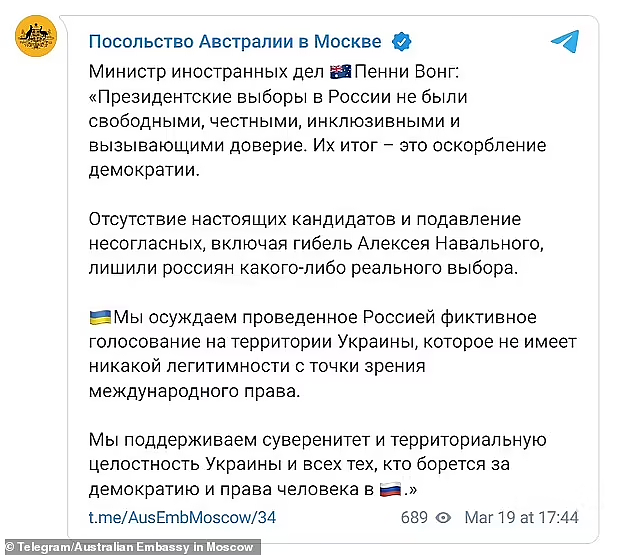 澳洲驻莫斯科大使馆帖子被指干涉内政，俄罗斯当局要求删除（组图） - 3