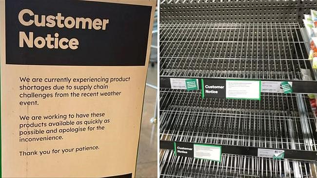 Woolworths says some items may be in short supply leading into the Easter weekend because of supply issues.