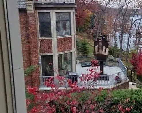 美国亿万富翁买下前妻隔壁房子，花$7000建了个中指雕像！网友：@汪小菲（组图） - 5