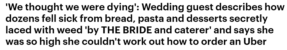 婚礼上，美国新娘偷偷在饭菜放大麻，70名宾客瞬间...（组图） - 1