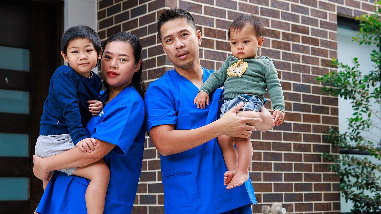 Nurses Lucy Anne and Jerwin Jacob have discussed moving interstate if interest rates don’t drop. Picture: Justin Lloyd.