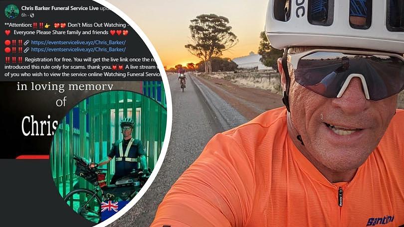 The grieving family of a cyclist who died while riding across the country has been targeted by cruel online scammers as they try to make arrangements for his funeral.