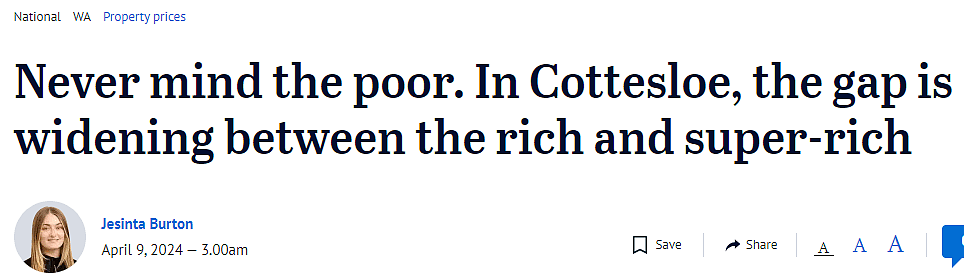 全澳最富郊区！珀斯顶级富人区是它，贫富差距大到惊人（组图） - 1