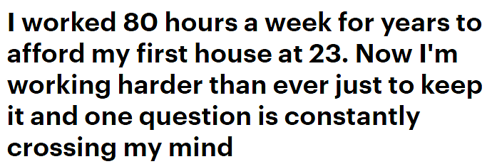 身兼数职多年，每周工作80小时！澳女23岁买下首套房，“时常质疑这是否值得”（组图） - 1