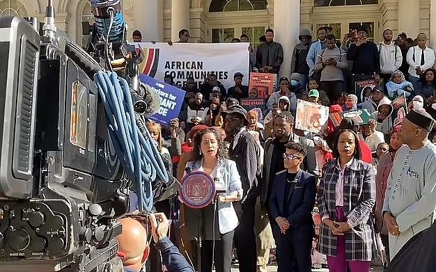 听闻“露面就发绿卡”，上千非裔“包围”纽约市议会厅！马斯克为合法移民发声（组图） - 9