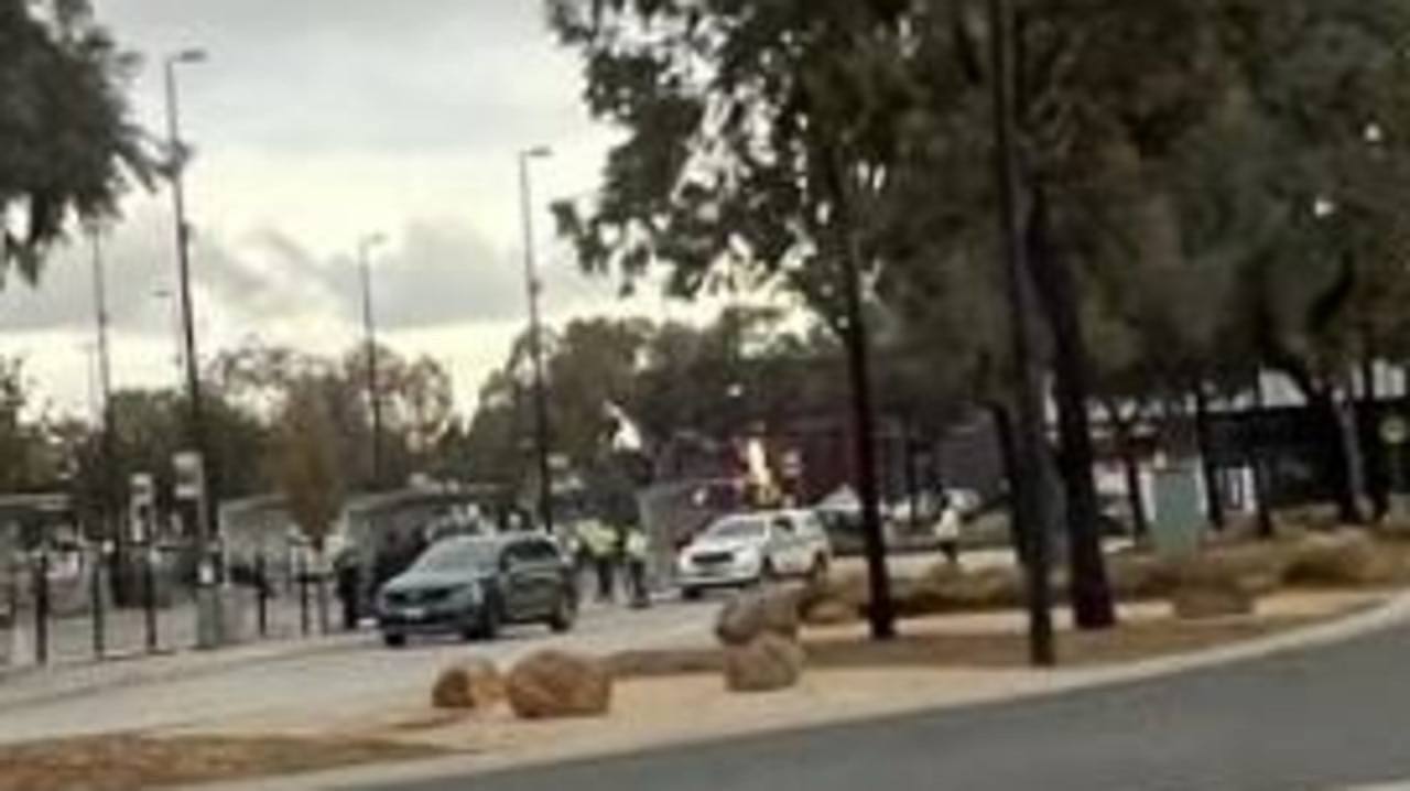 Police were seen near the bus stop on Derrimut Rd following the arrest on Wednesday evening.<br/>Picture: Supplied
