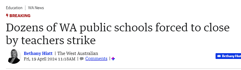 珀斯家长们注意！西澳公立学校罢工日关闭（图） - 1