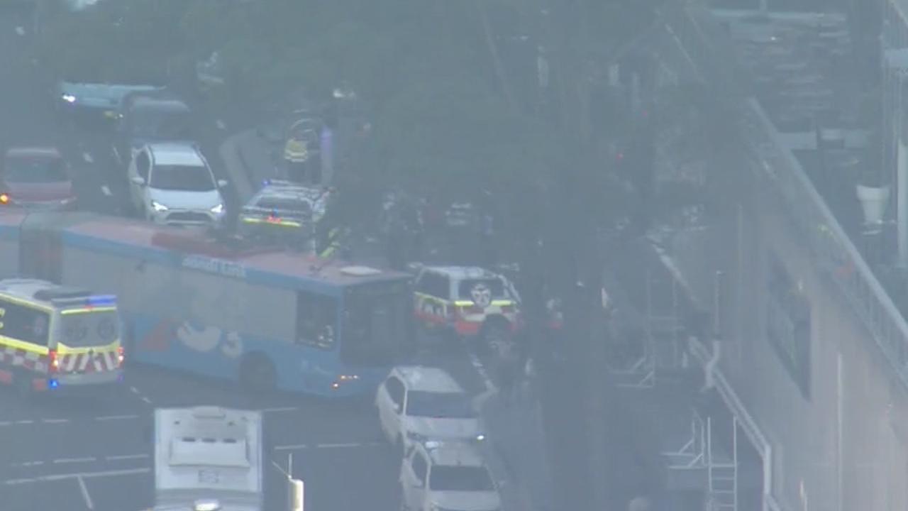 Police and ambulance officers rushed to Westfield Bondi Junction last week after people were stabbed by Joel Cauchi, 40, inside the shopping centre. Picture: 9 NEWS