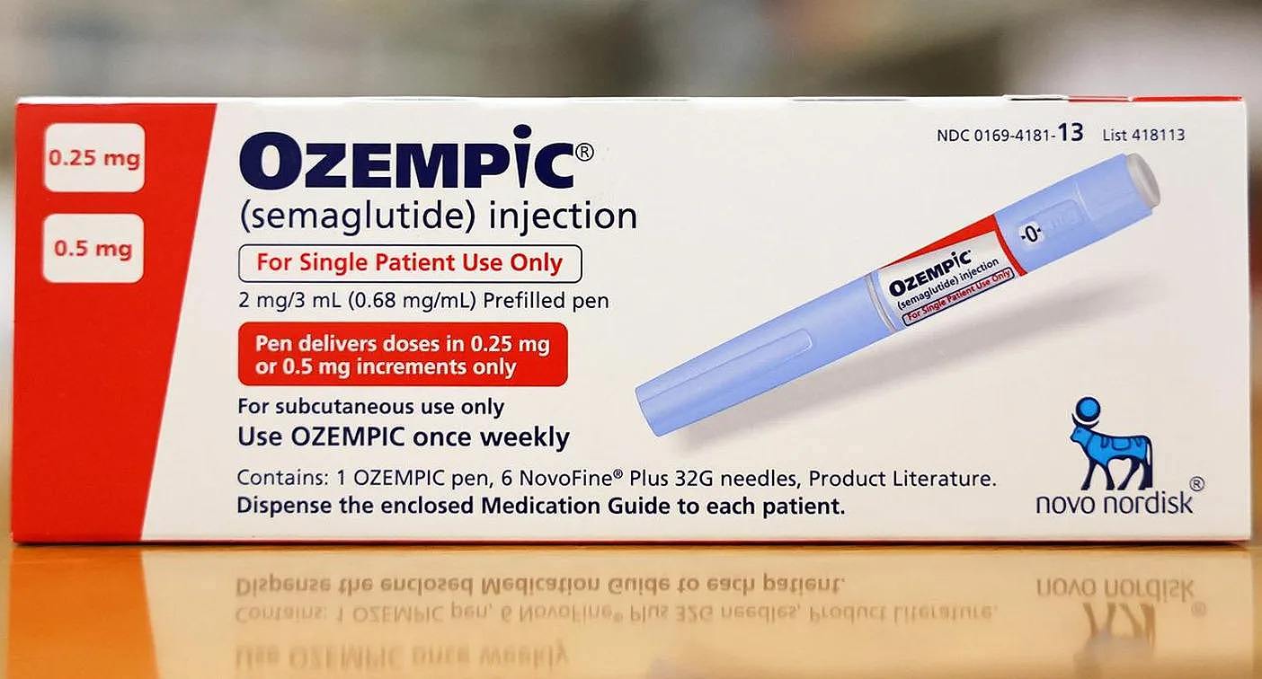 An Ozempic packet. Ozempic was developed to treat type 2 diabetes, but is also commonly used to combat obesity. 