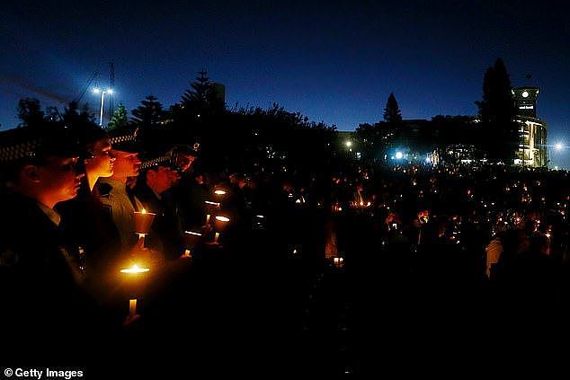 The sunset vigil (pictured) heard from New South Wales Premier Chris Minns and Prime Minister Anthony Albanese