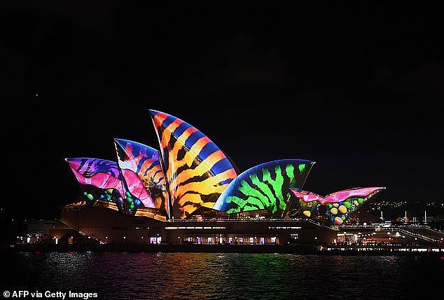 Other free light shows at Vivid 2024 include Light of the Sails, transforming the arches of the Opera House into a display featuring fabric designs by Archibald Prize Winner Julia Gutman