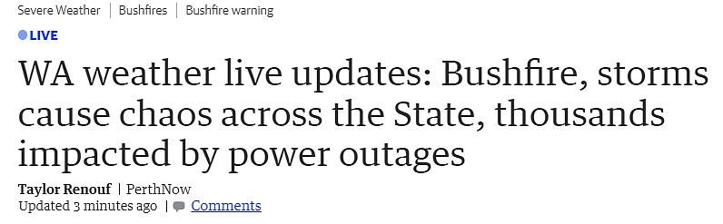 全州混乱！珀斯遭遇雷暴来袭，4300多户居民停电，附来电时间（组图） - 1