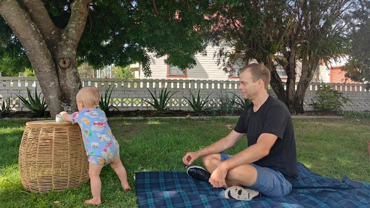The couple are elated to finally have a backyard in Ballina. Picture: Supplied