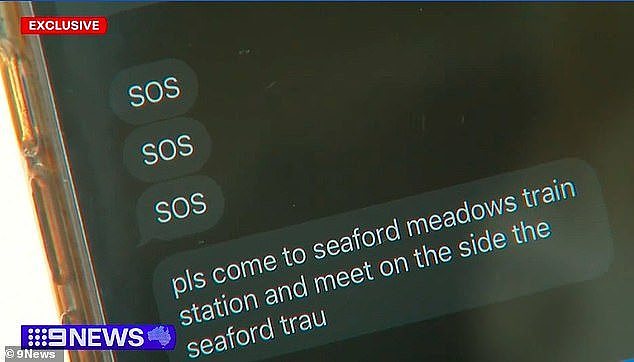 A mother was alerted to the incident after she received SOS text messages (pictured) from her daughter who said she was being robbed