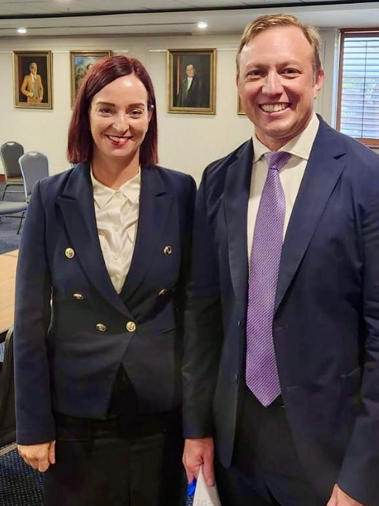 Brittany Lauga pictured with Queensland Premier Steven Miles. Picture: Instagram