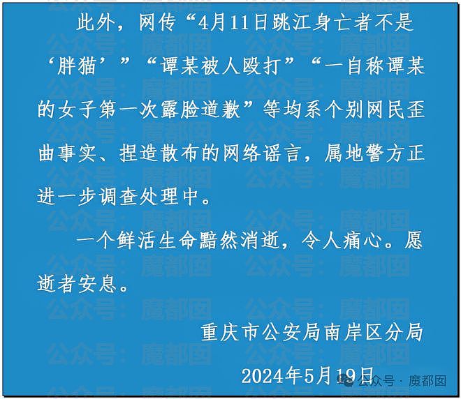 热搜第一！重庆警方发长文通报“胖猫事件”，细节引发巨大争议（组图） - 77