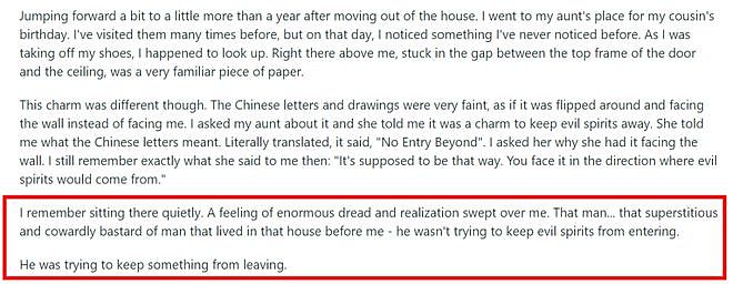 华裔租客发现房门口贴着“诡异”神符，刚搬进去的晚上，奇怪的事情就发生了...（组图） - 6