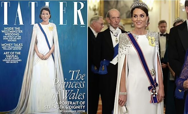英国《尚流》杂志封面的凯特王妃肖像画被称可怕、不像本人（组图） - 1