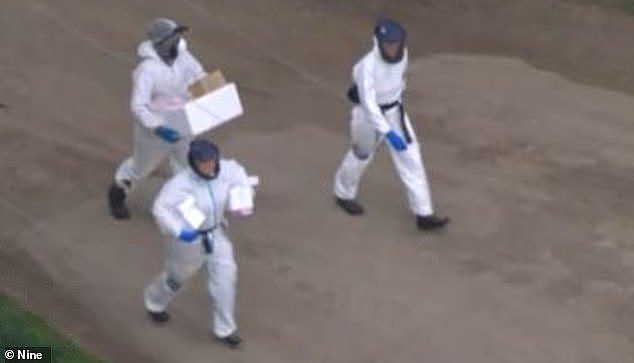 A second case of the highly contagious avian influenza also known as bird flu, has been detected at another farm in Victoria (pictured health workers in hazmat suits arrive at an egg farm in Meredith, in western Victoria after the disease was detected on a property)
