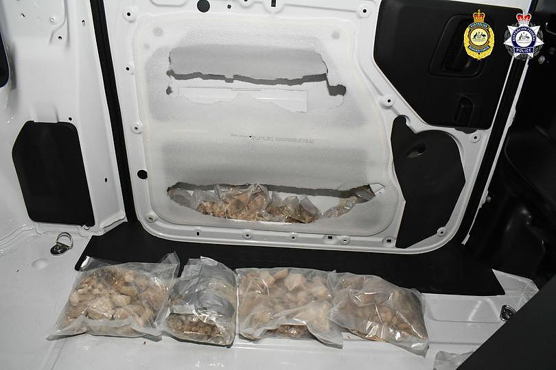 The drugs removed from the van panels. 