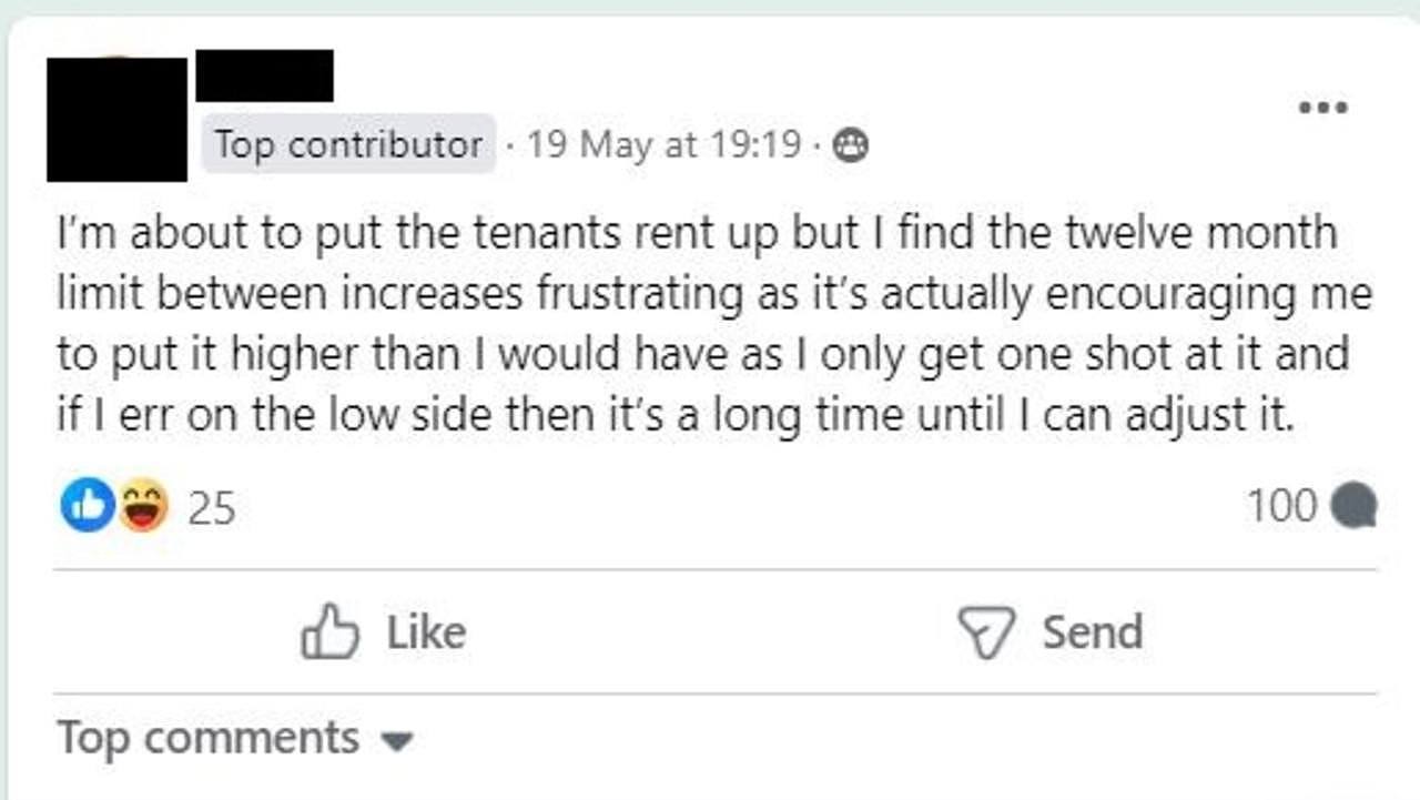 The woman took to a landlord Facebook group to share her complaint. Picture: Landlords Australia