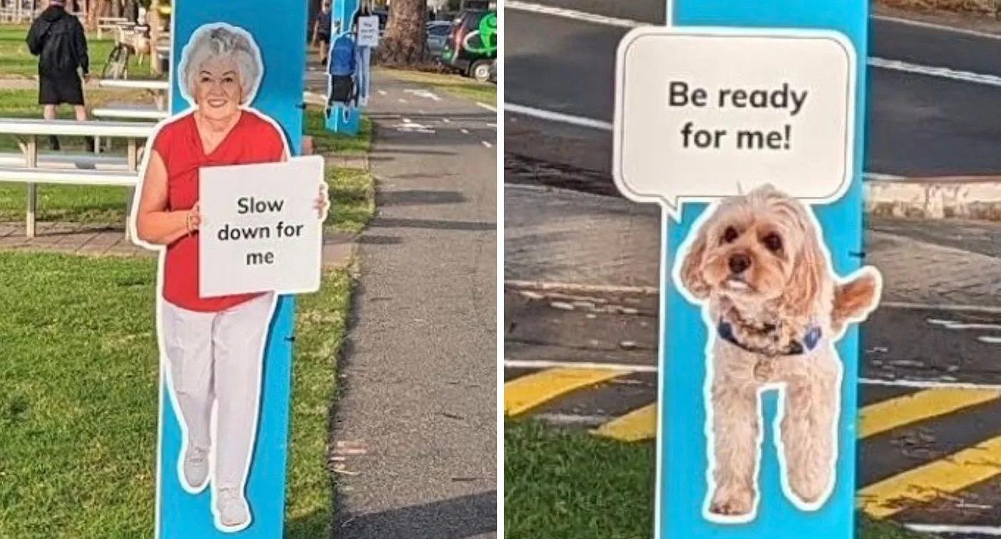 The striking signs have been posted on shared pathways around Manly on Sydney's northern beaches. Source: Facebook