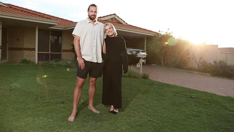 Anna Laycock and Aaron O’Connell at their Kinross home. They were prepared to compromise on location but not on the size of their backyard.