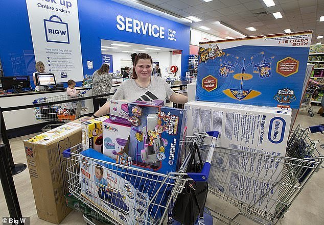 This mother (pictured) revealed she 'studied the catalogue' every year so she knew exactly what she was getting for her kids for Christmas and the best time to arrive at Big W