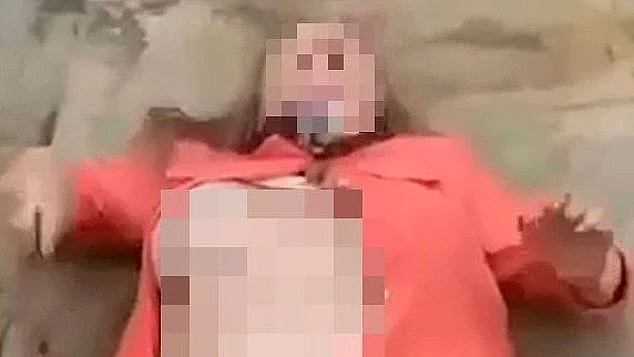 Pictured: A screenshot of an alleged sex act at a cemetery in Tasmania