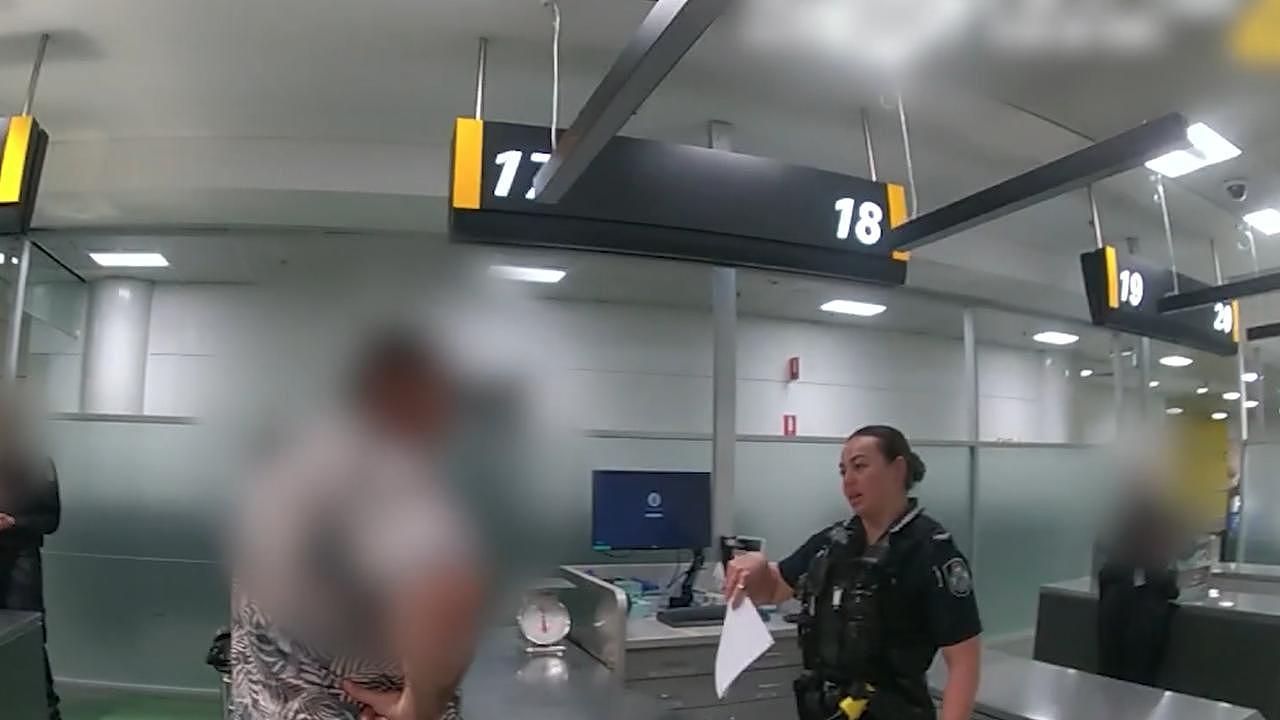 Queensland Police arrested the 55-year-old man at Brisbane International Airport on May 9. Picture: Supplied/QPS