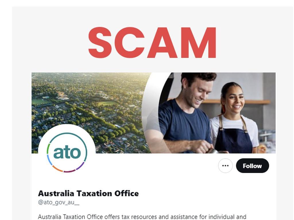 A fake social media account posing as the Australian Taxation Office. Picture:Australian Taxation Office