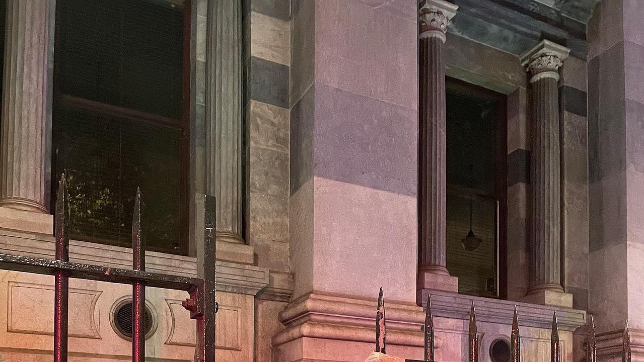 A man was impaled while scaling a fence outside Adelaide's Parliament House. Picture: SA Police