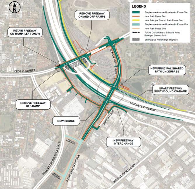 Map of Stephenson Avenue Extension project.