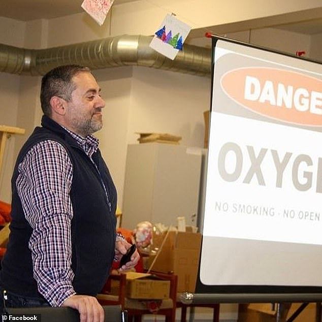 It appears Pantziaros has also plied his bogus trade abroad (pictured: a post from December 2022 appears to show him leading a training day for a volunteer recue group in Cyprus)