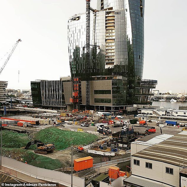 Pantziaros allegedly duped major companies, including St Basil's, a large aged care company with five residential homes and 650 staff members across Sydney, and Blue Steel, the construction firm behind the Crown Casino at Barangaroo on the city's harbour (pictured)