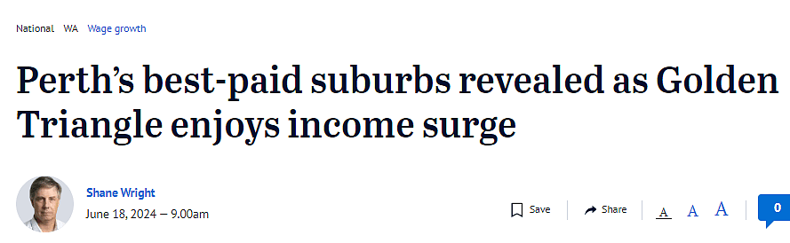 珀斯收入最高的郊区揭晓，这个地区夺下全澳第二（组图） - 1