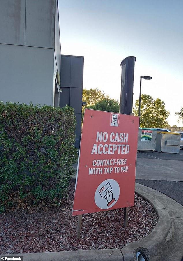 Most KFC restaurants accept cash payments, and only a small number accept digital or card payments only. The cashless restaurants also display clear signage (example seen here) explaining what payment methods are accepted, in line with legal requirements