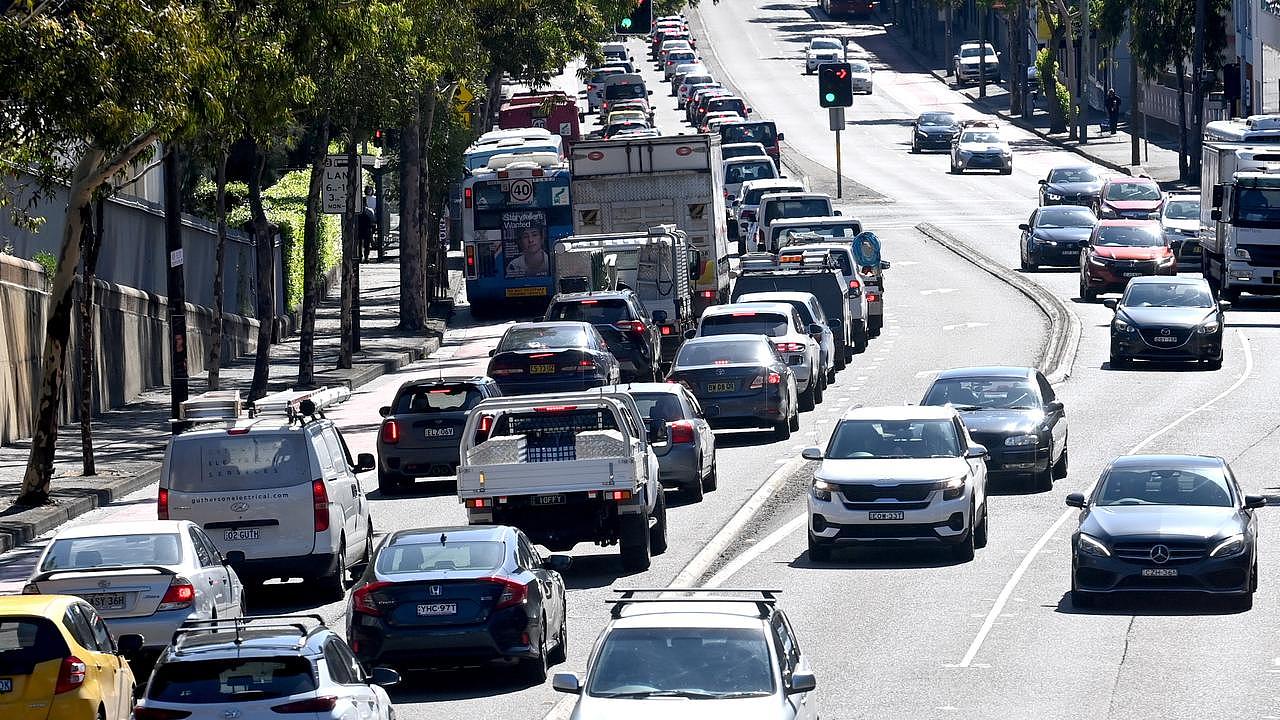 A photo of commuter traffic on Parramatta Rd.