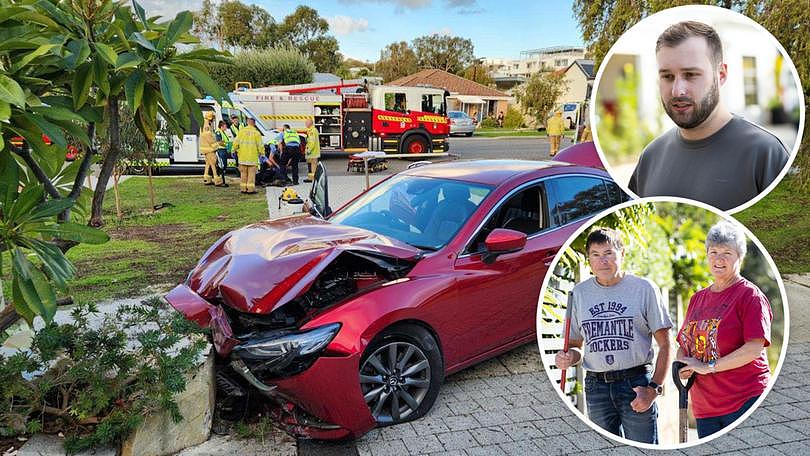 Neighbours have told of the shocking suspected domestic violence incident in Fremantle where a woman was allegedly run down by a car before the driver ploughed into a fence.