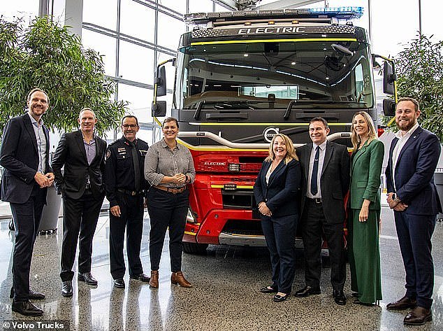 It comes after Queensland Fire and Emergency Services introduced its first battery-electric fire truck to the Sunshine Coast fleet - a Volvo 6x4 FMX Heavy Duty Electric Prime Move (pictured)