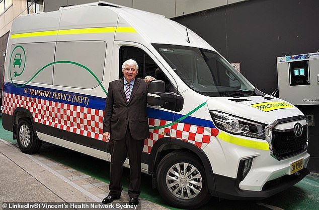St Vincent's Health Network Sydney incorporated an electric LDV eDeliver 9 to its fleet of ambulances a the start of the year (pictured)
