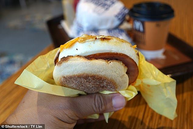 The morning menu offers a wide array of McMuffins with a fried egg and the famous hotcakes which the fast food chain uses eggs in the batter