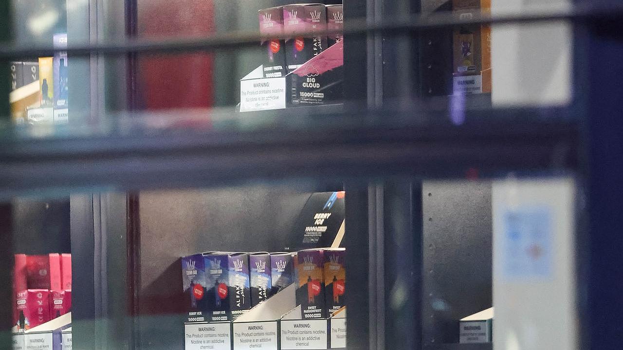 Vapes are openly being sold in Melbourne’s CBD. Picture: Brendan Beckett