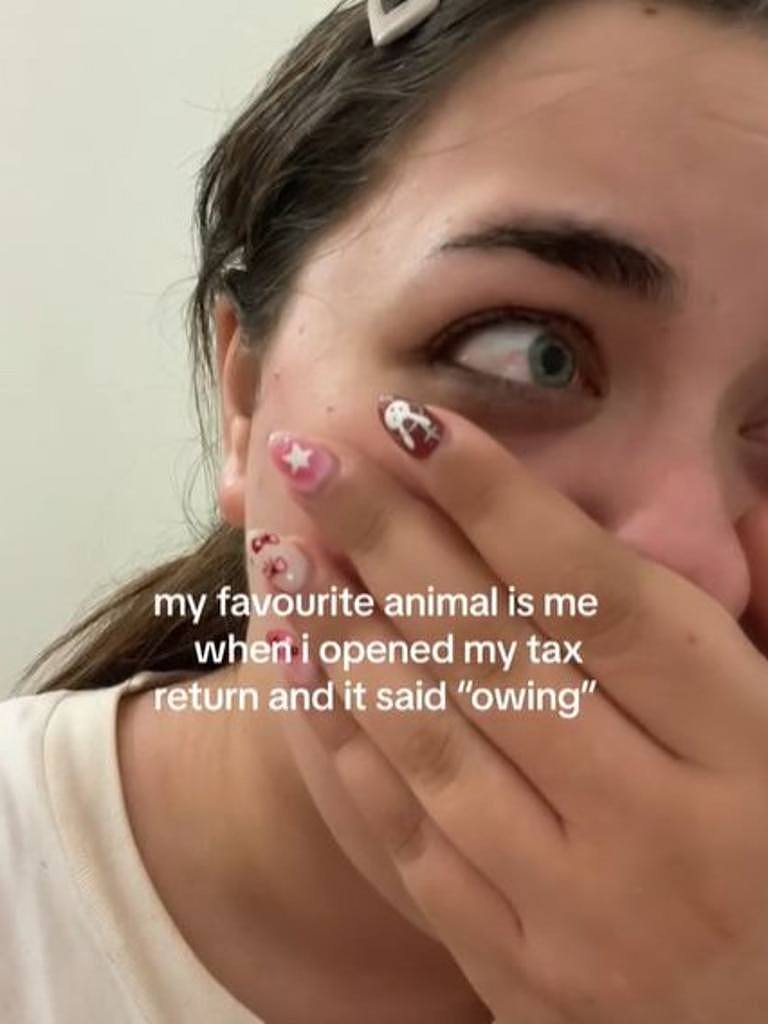 Another user was shocked to realised she ‘owed’ the ATO money. Picture: @jas.oat.meow/TikTok
