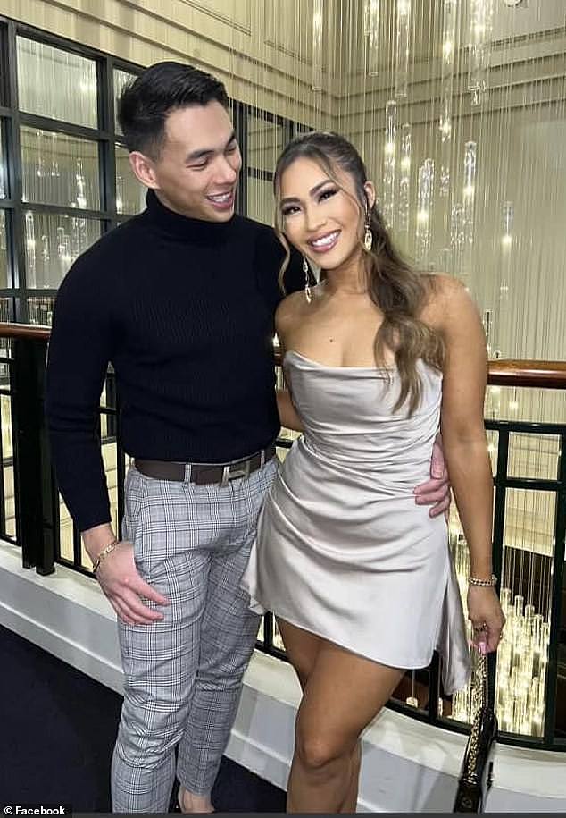 Peter Vuong, 26, and his glamorous influencer girlfriend Angel Bowyer (above, together) were sleeping in her family's Smithfield home when he was allegedly kidnapped at gunpoint and taken to a squalid house 20km away and tortured