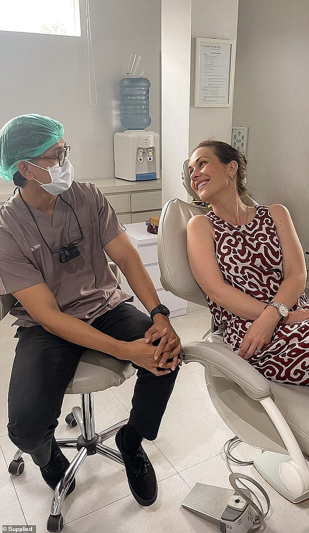 Kirstin Edwards, 38, has travelled annually to Bali for a holiday since 2016 - with the exception of 2020 and 2021 when Covid border closures were enforced - and during these trips had her routine dental work done