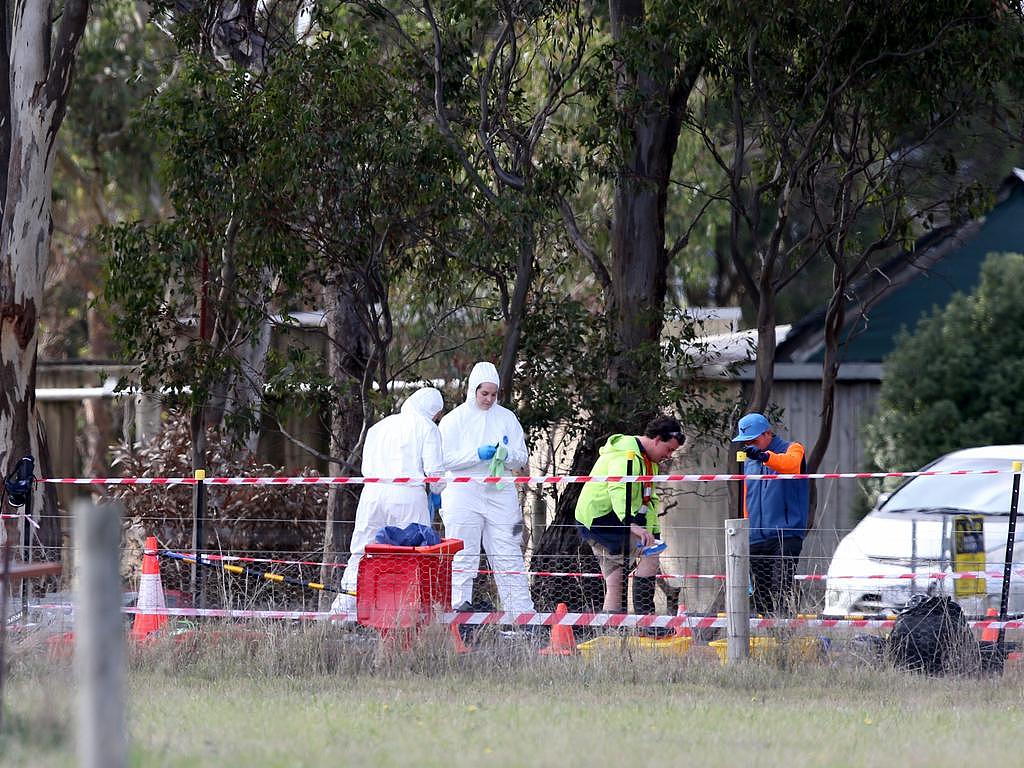 Workers at the Meredith Chicken Farm go through a cleaning station before entering the farm. Picture: Mike Dugdale