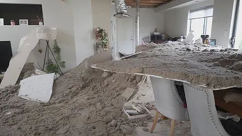 A mother and four children are homeless after their ceiling collapsed on a rainy and windy night.